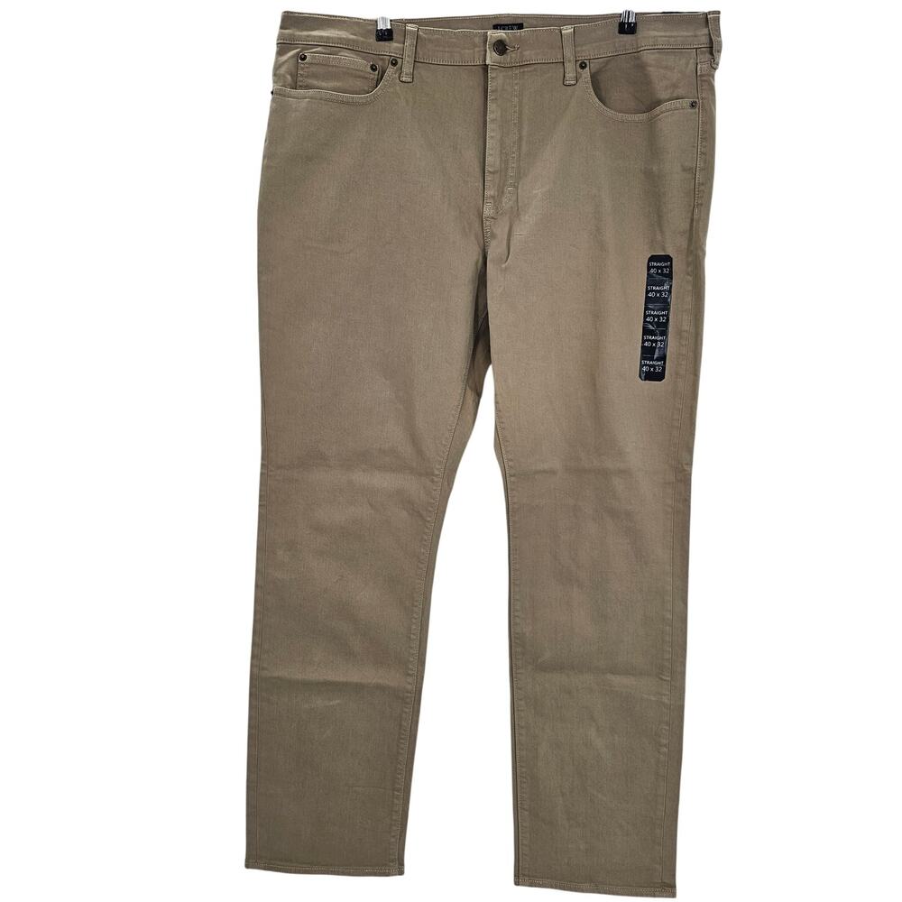 J. Crew Mens size 40/32 Flex Straight Fit Five Pocket Denim Jeans Tan BW460 NEW